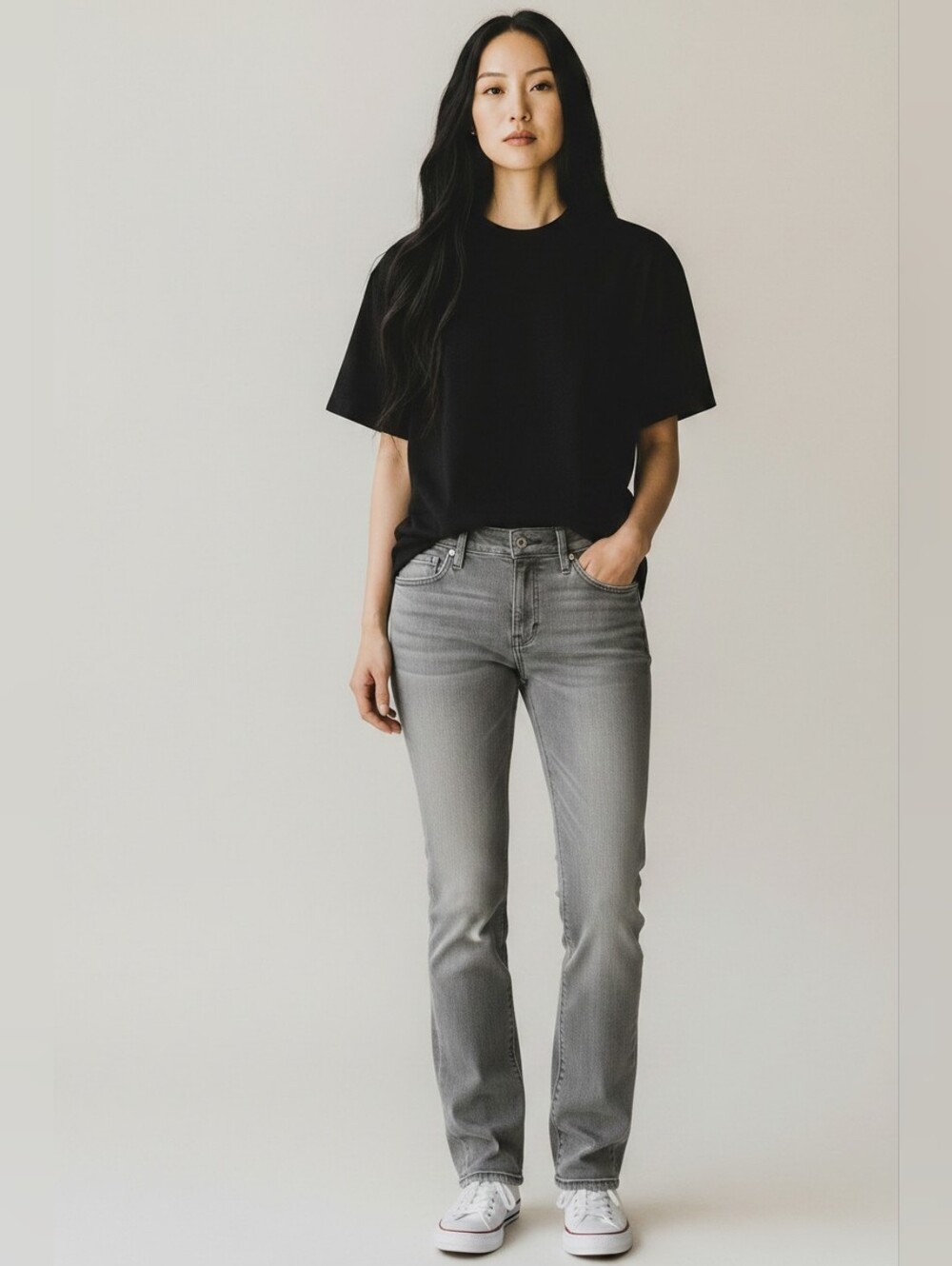 Goldsign Light Grey Straight-Leg Jeans NWOT